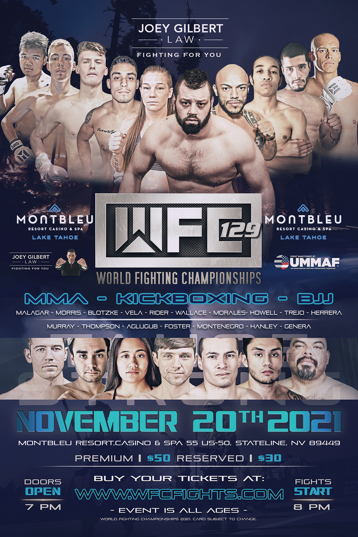WFC 129 LIVE MMA and Kickboxing at Montbleu Resort Casino and Spa