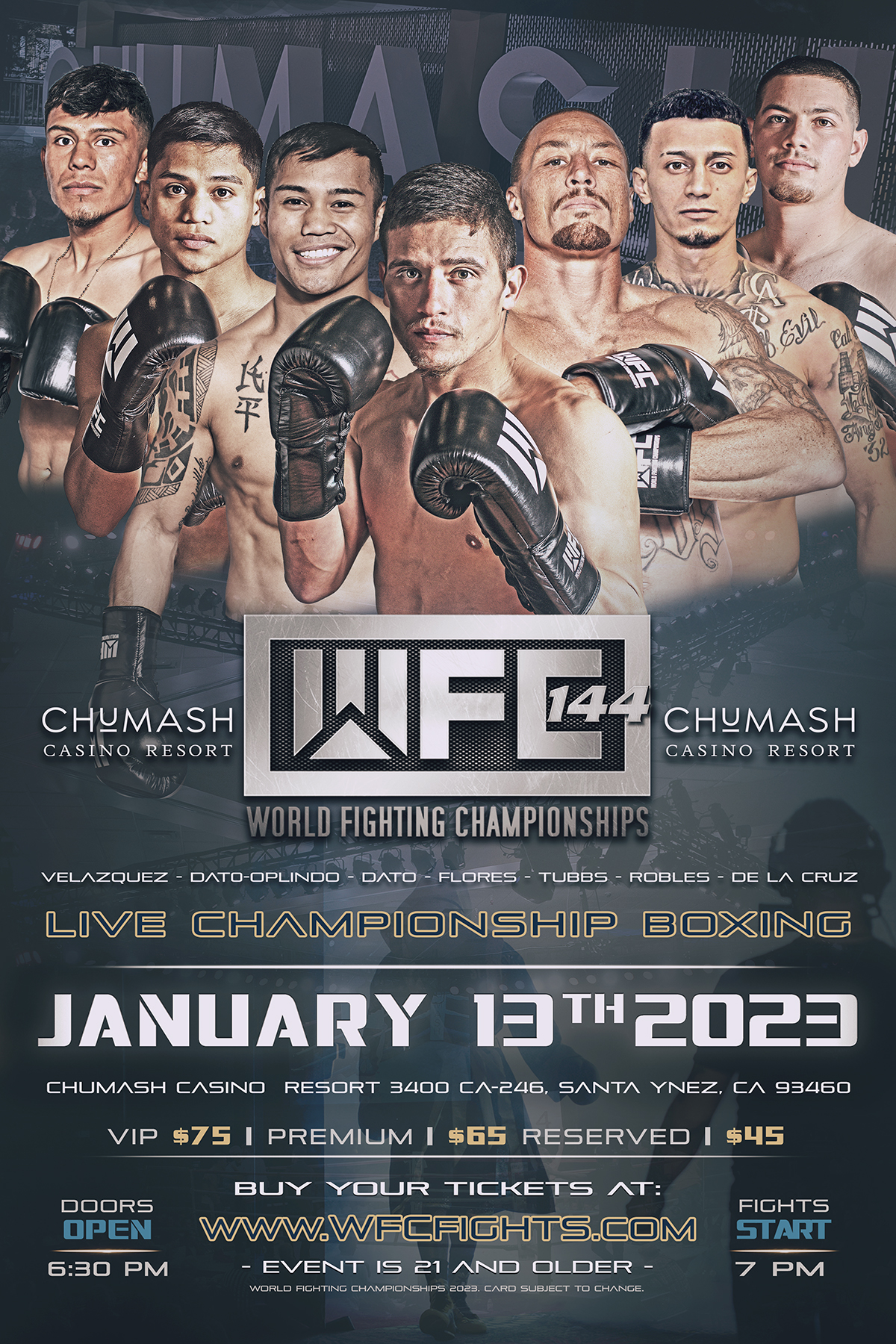 WFC 144 LIVE BOXING January 13th, 2023 at Chumash Casino